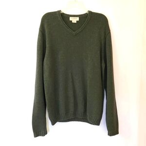 1J. Crew Green Cotton V-Neck Sweater men's size large
